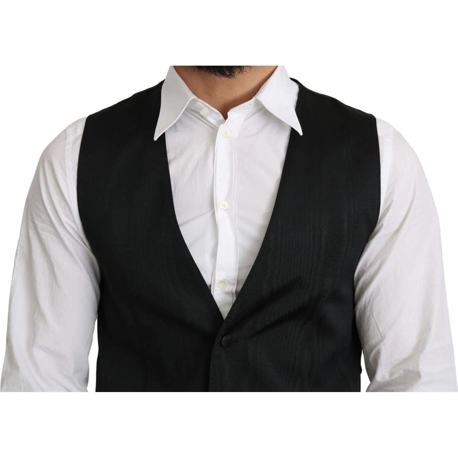 Dolce & Gabbana Elegant Silk Formal Gray Vest