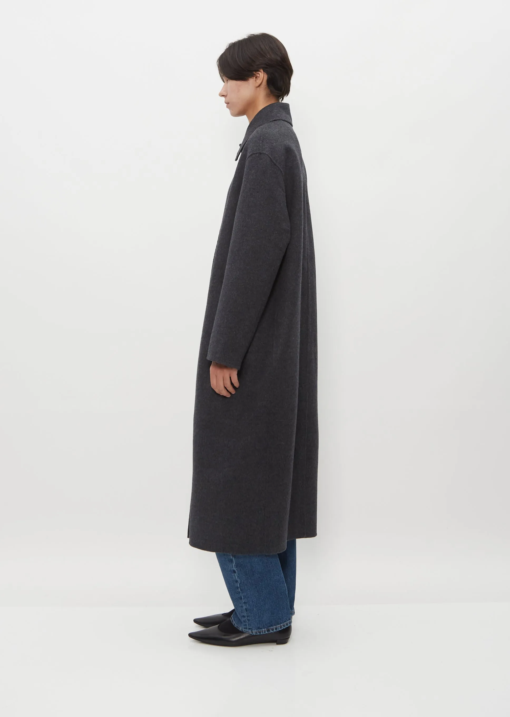 Doublé Wool Car Coat — Charcoal Melange