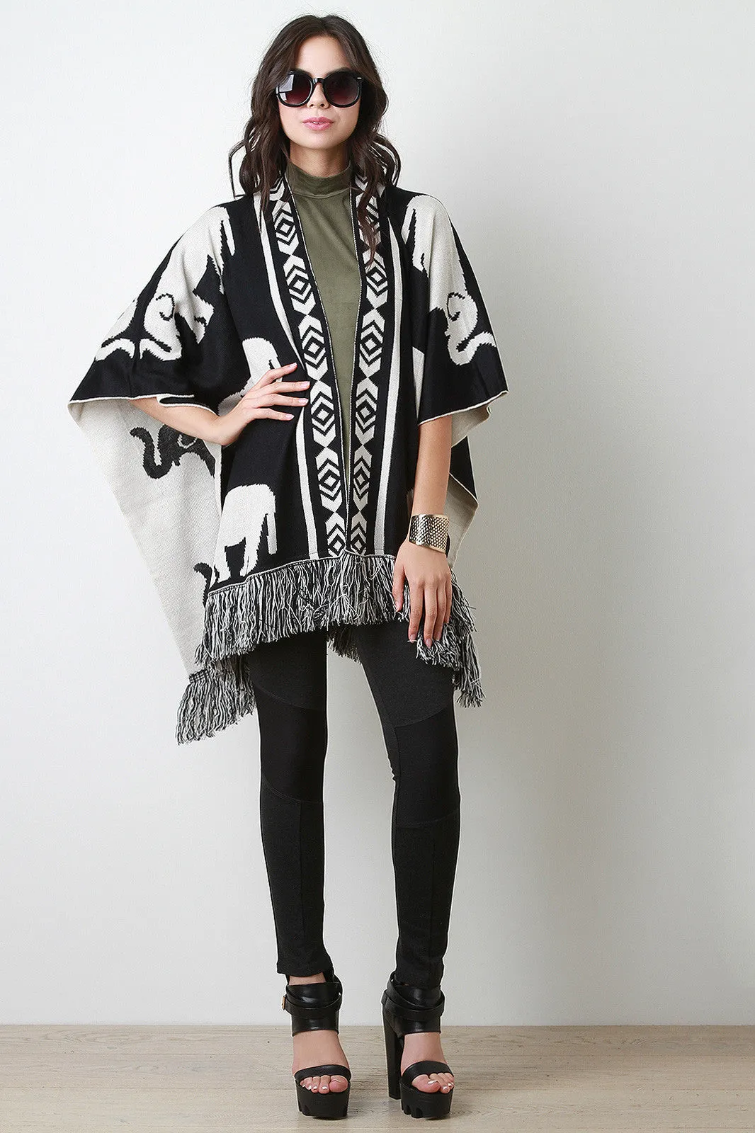 Elephant Draping Fringe Cape