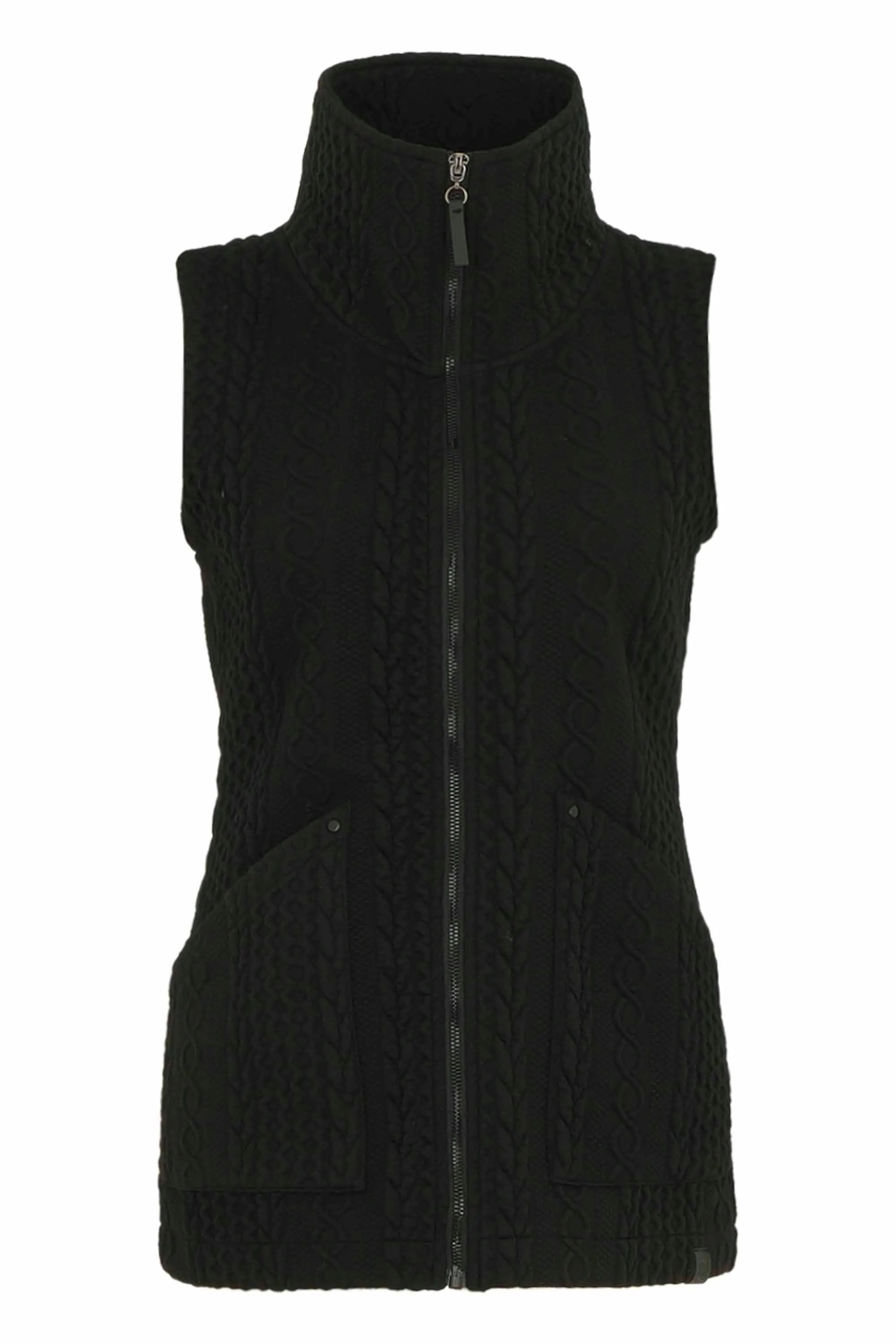 EMBOSSED CABLE ZIP VEST