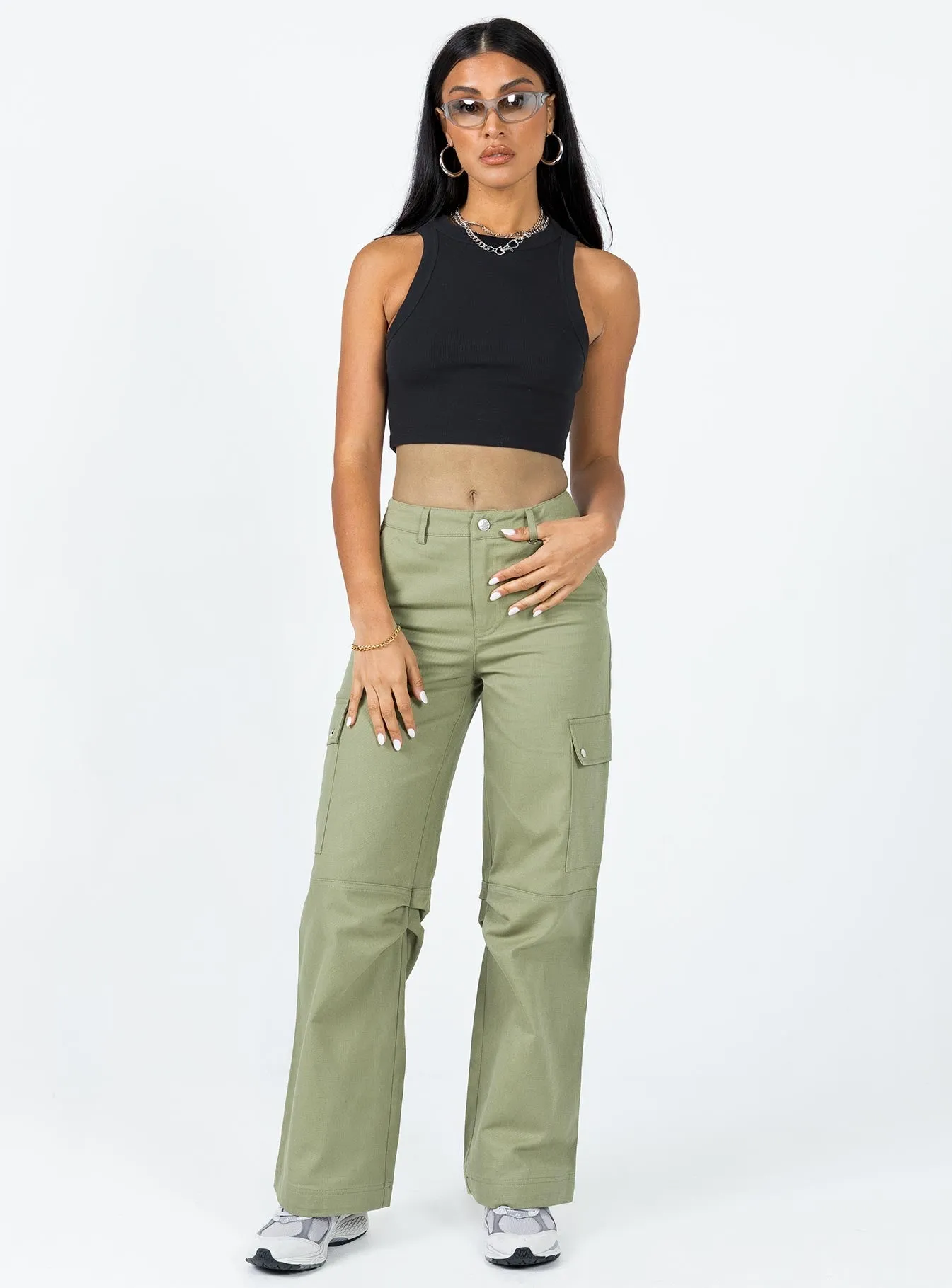 Fallout Mid Rise Cargo Pants Green