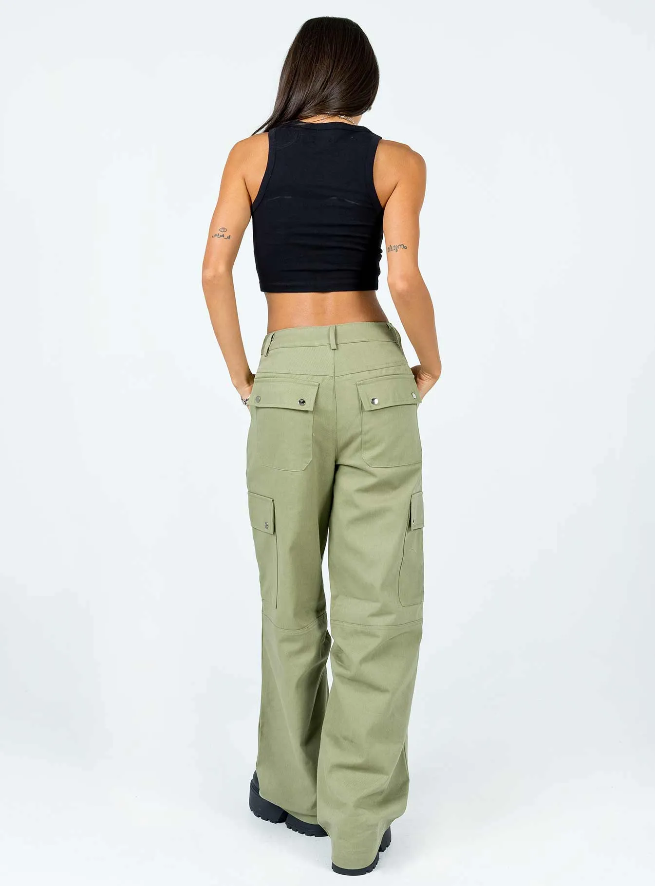 Fallout Mid Rise Cargo Pants Green