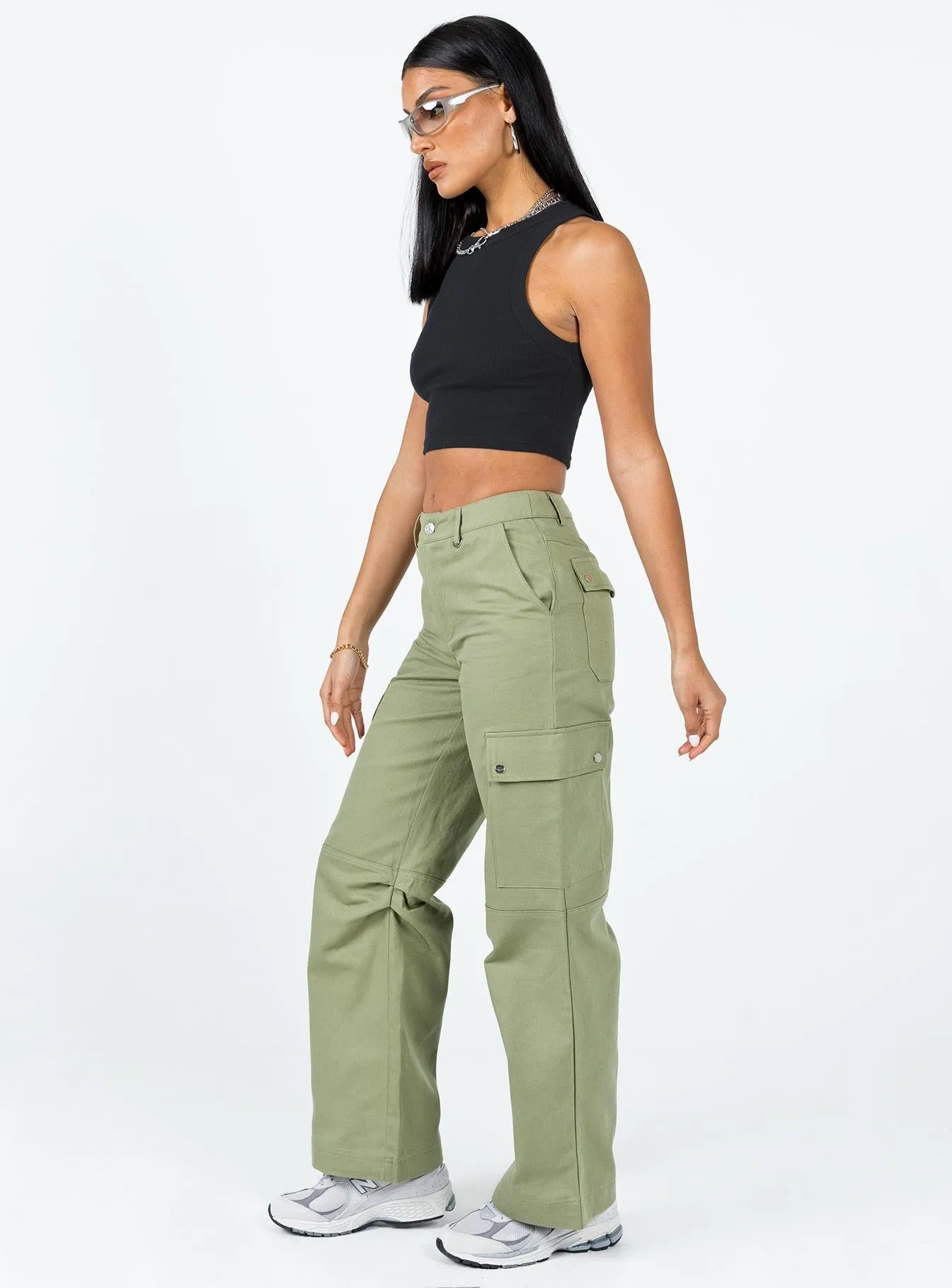 Fallout Mid Rise Cargo Pants Green