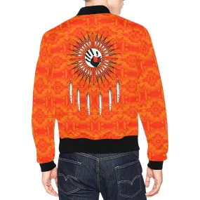 Fancy Orange Feather Directions Bomber Jacket for Men