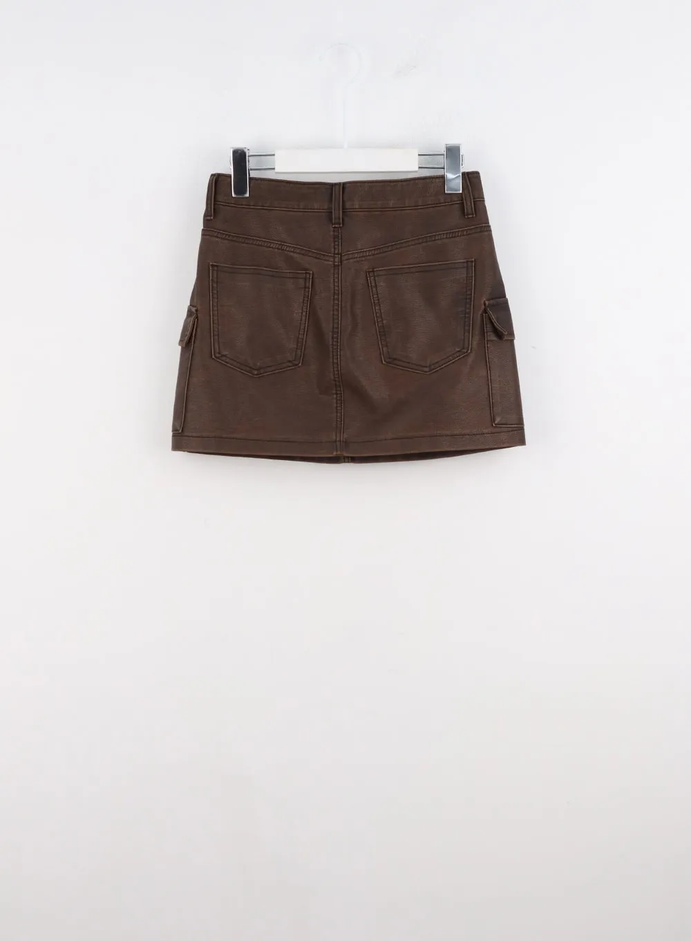 Faux Leather Cargo Mini Skirt CO310