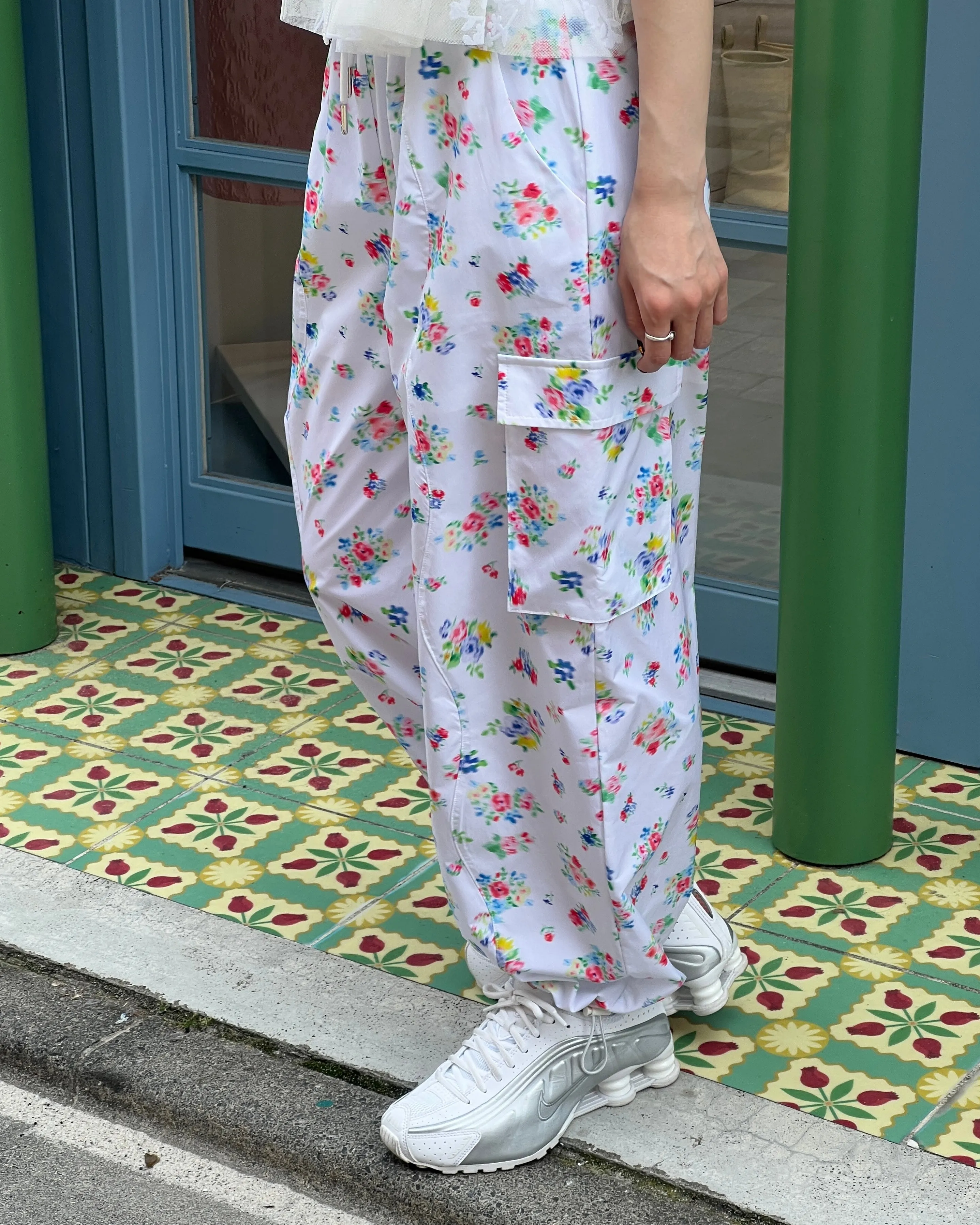 floral wave cargo pants