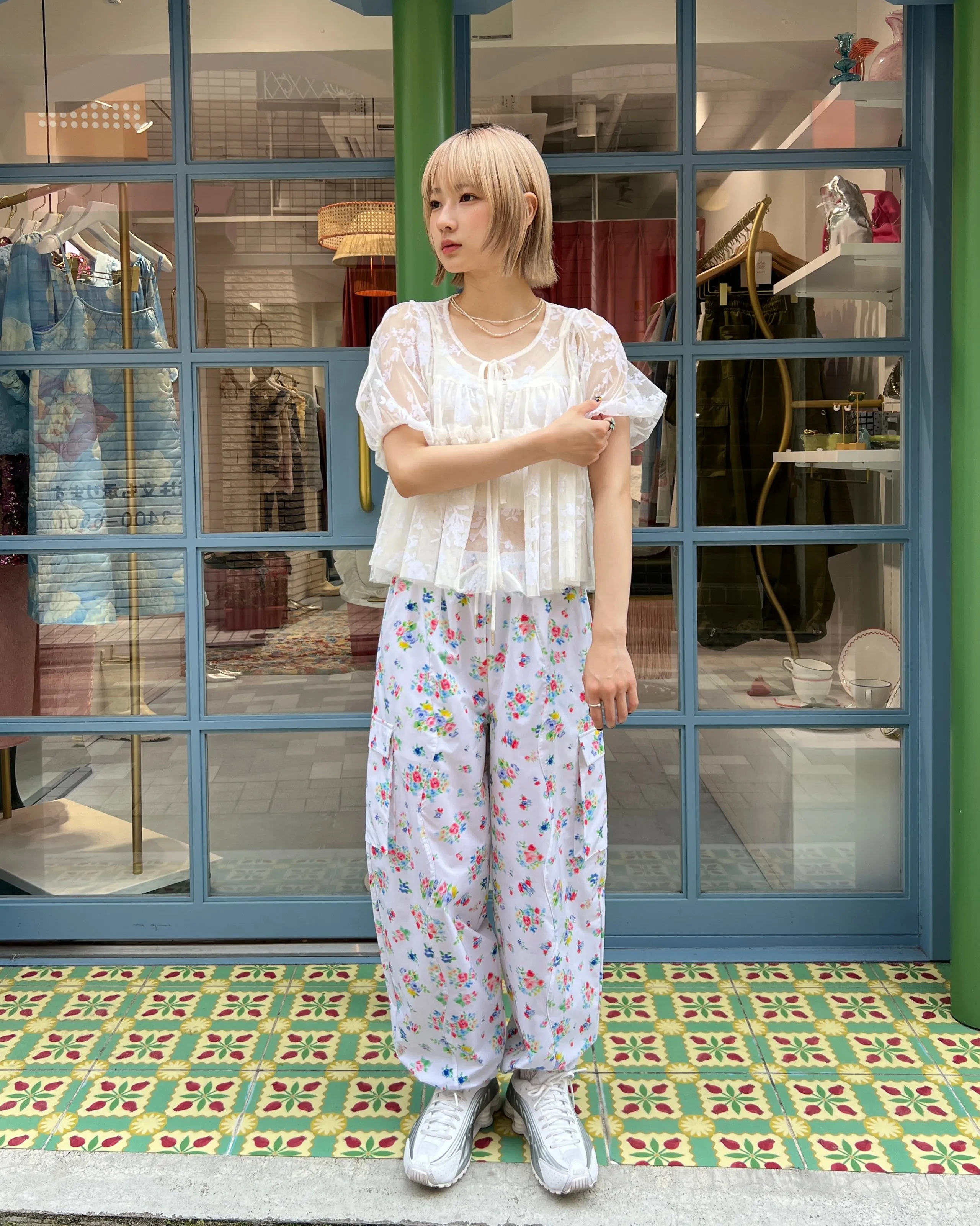 floral wave cargo pants