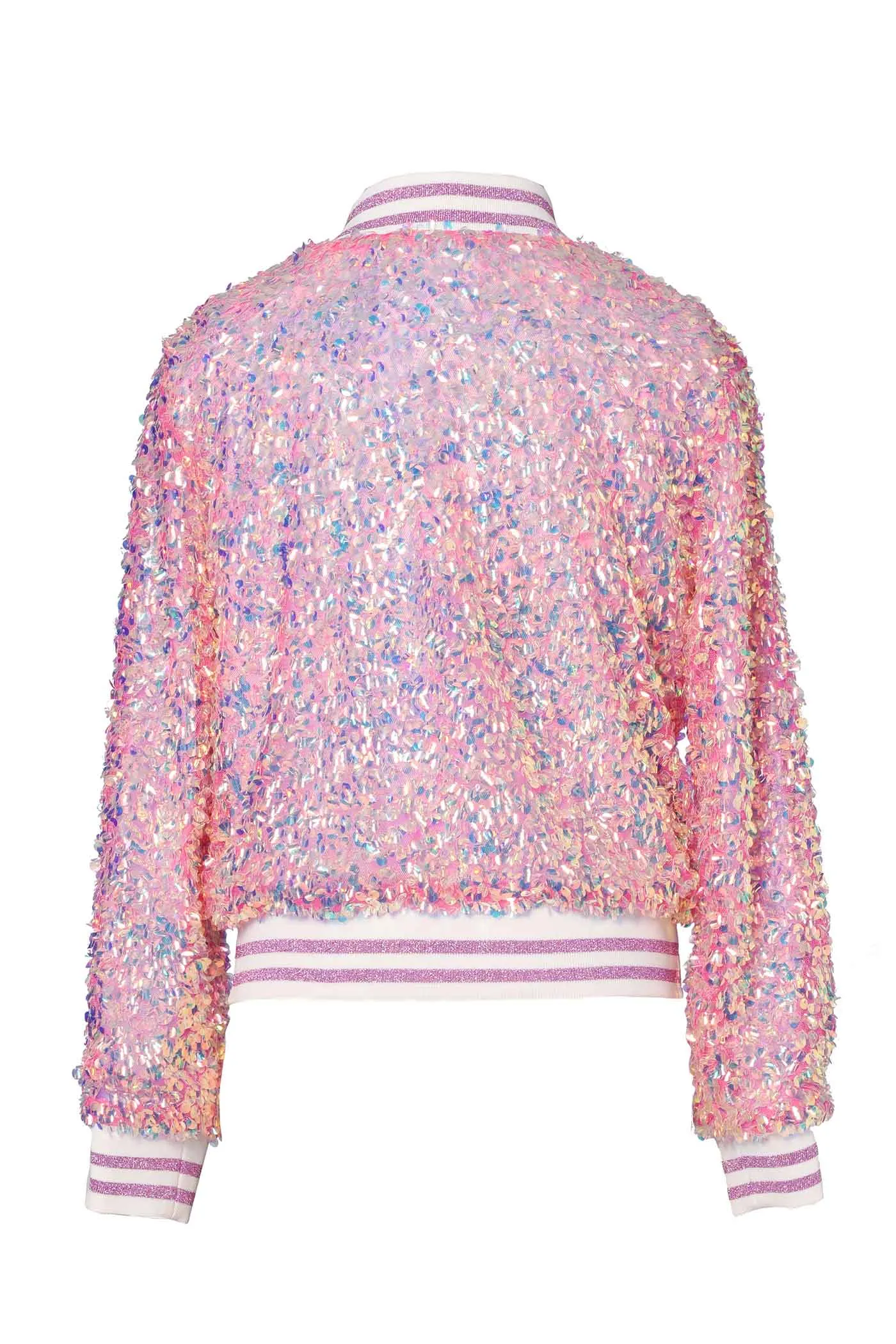 Girls Holographic Sequin Fashion Bomber Jacket