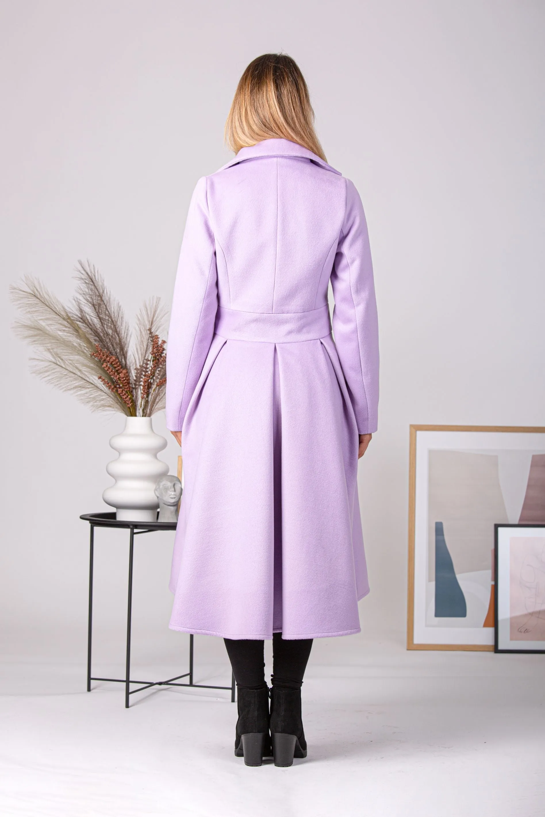 Gray A-Line Fit and Flare Coat with Pockets