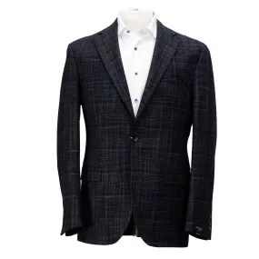 Gray with Blue Check McAllen Contemporary Fit Sport Coat - Jack Victor Vitale Barberis 1913