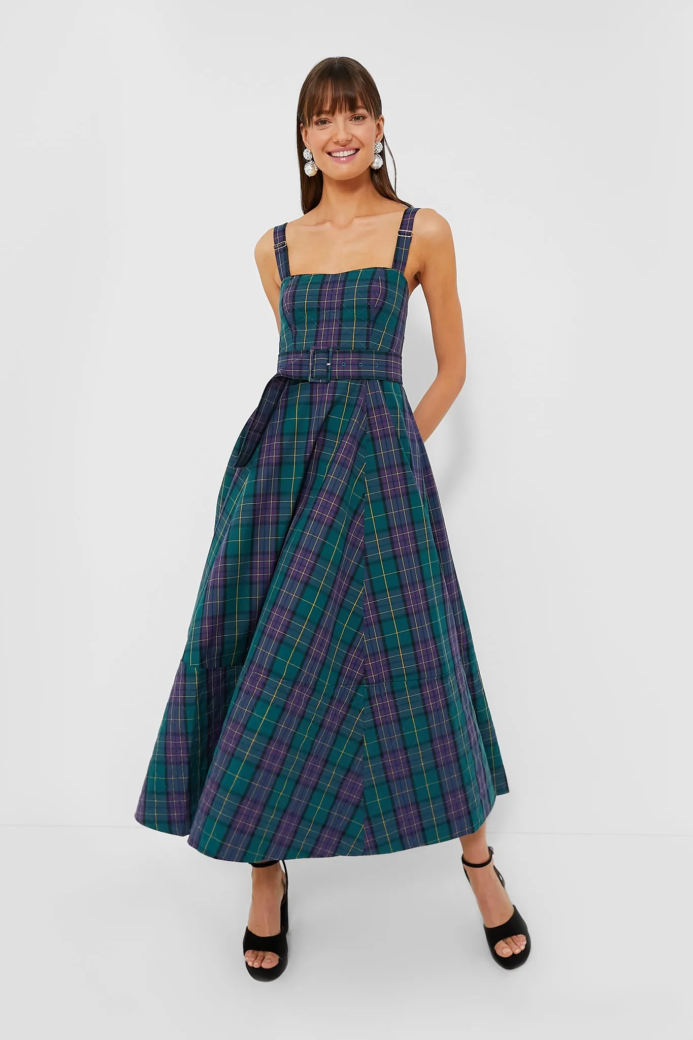 Green Tartan Plaid Thandy Dress