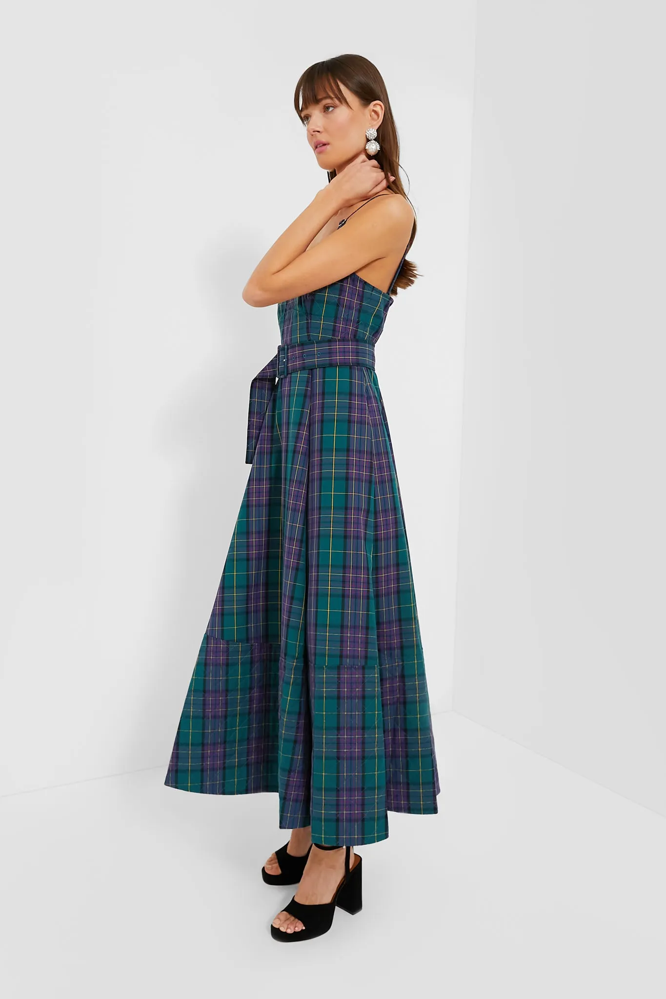 Green Tartan Plaid Thandy Dress