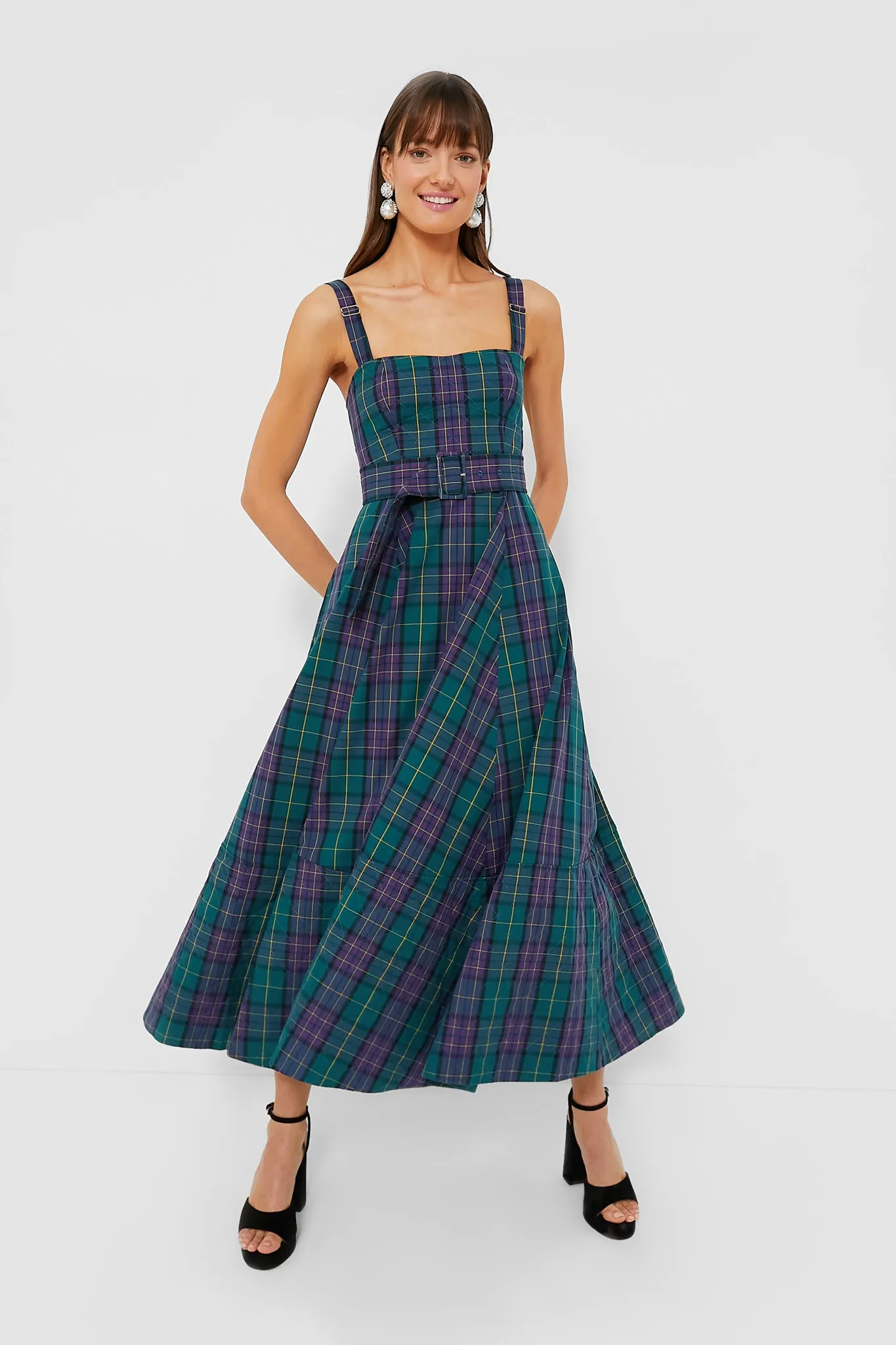 Green Tartan Plaid Thandy Dress