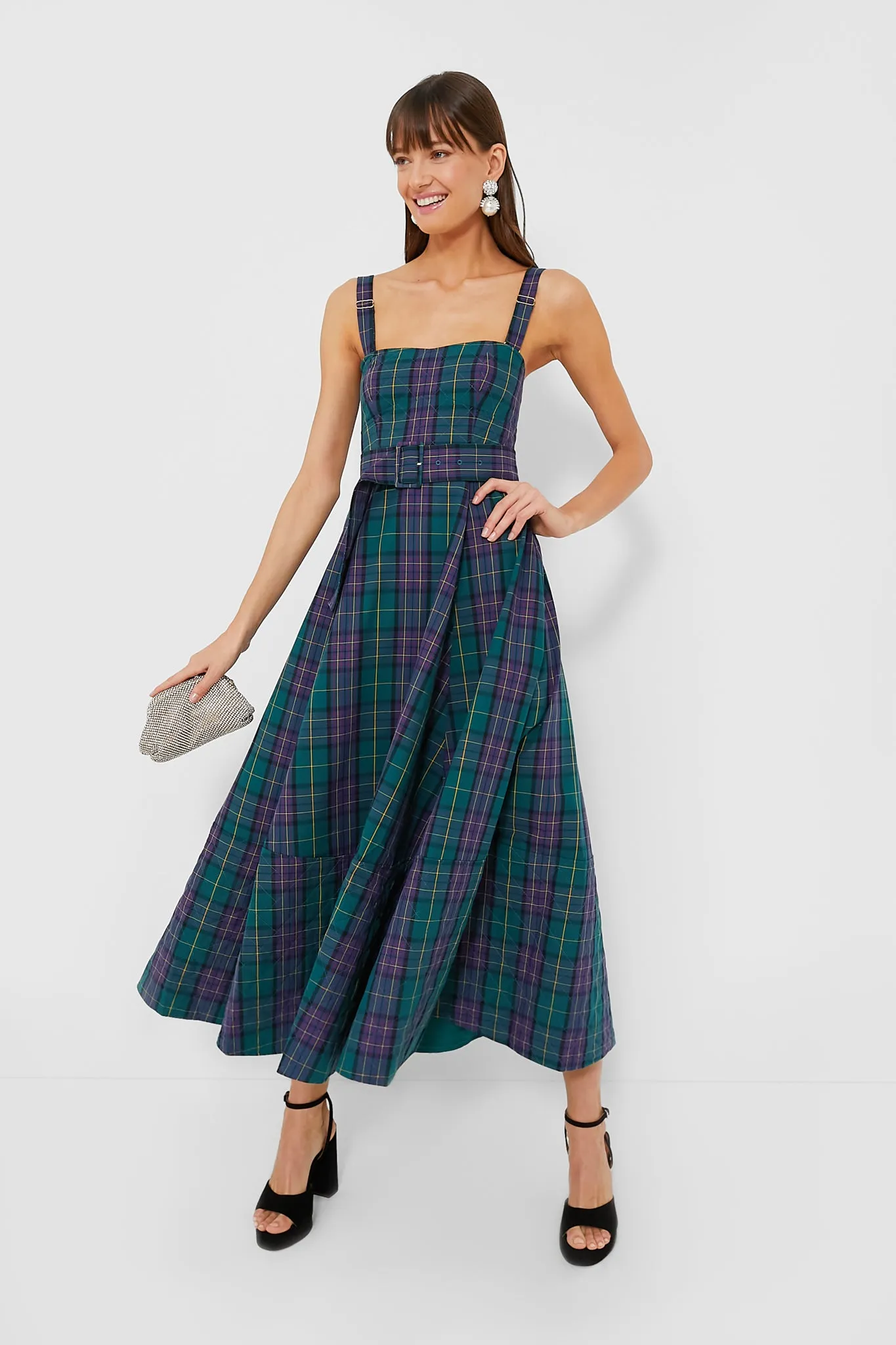 Green Tartan Plaid Thandy Dress