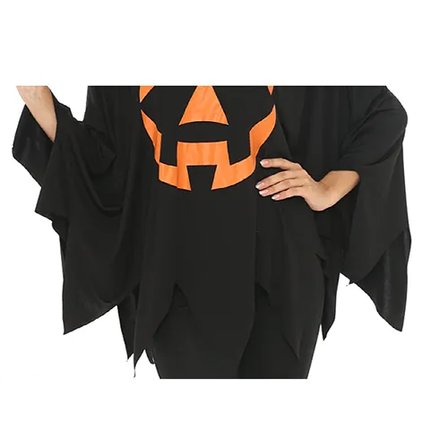 Halloween Party Costume Pumpkin Witch Cosplay Elf Black Cloak Set 3 pieces