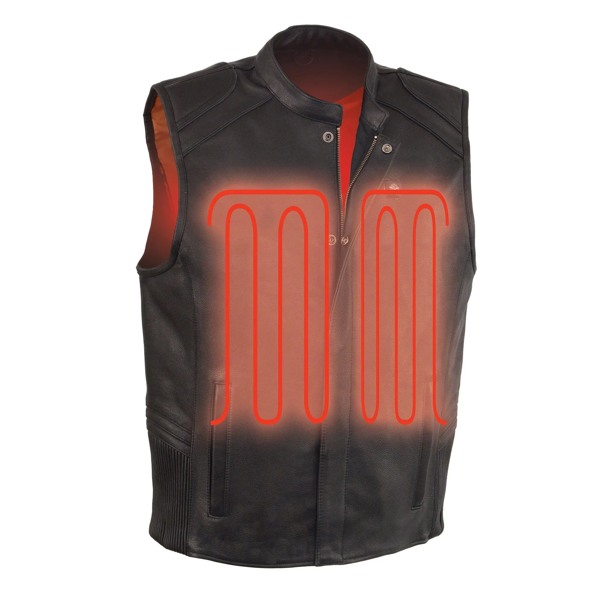 HEATED MLM3523 Men's Zipper Front Vest w/ Heated Technology