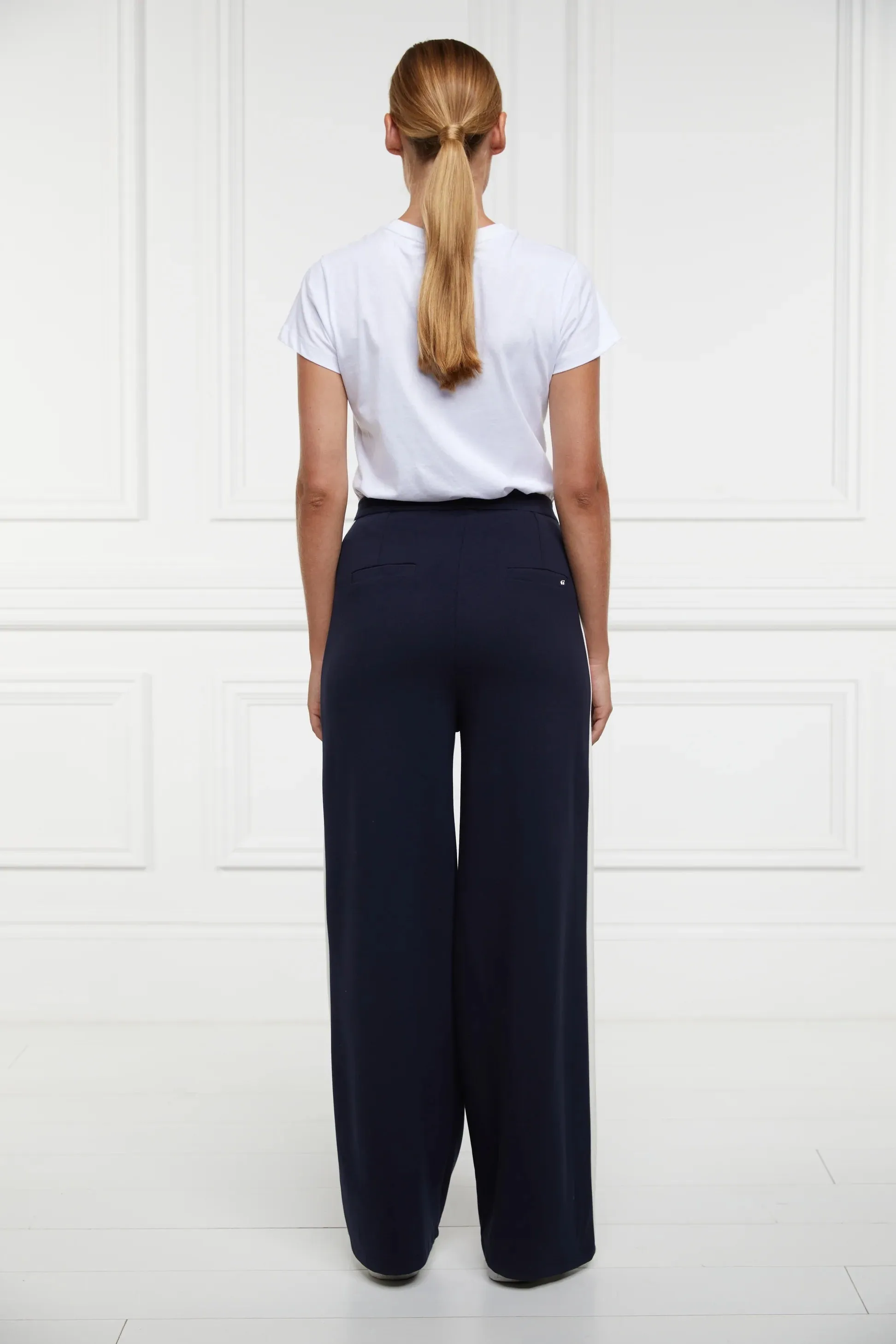 Holland Cooper Wide Leg Pant in Ink Navy