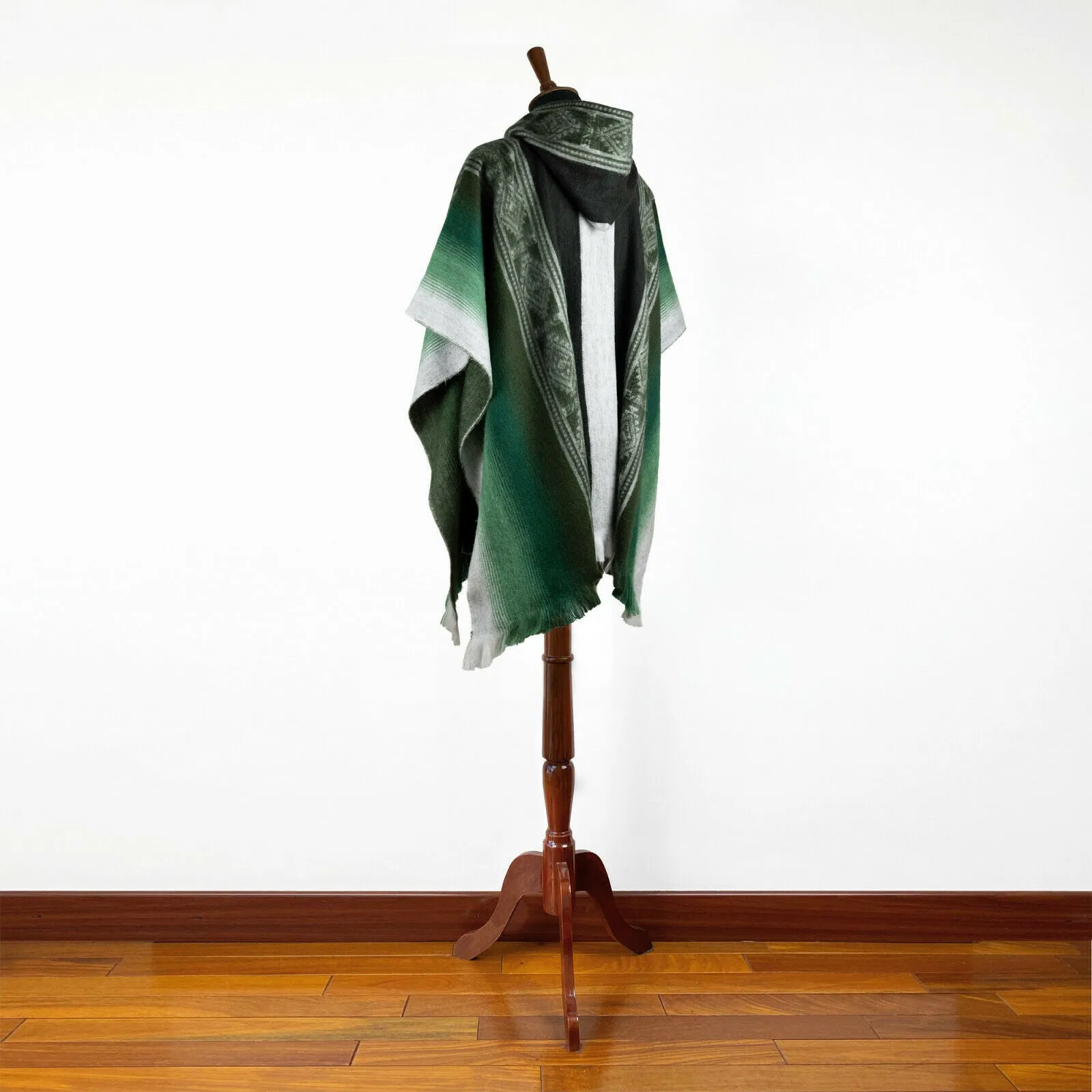 Isazi - Lightweight Baby Alpaca Hooded Poncho - Emerald Green - Unisex