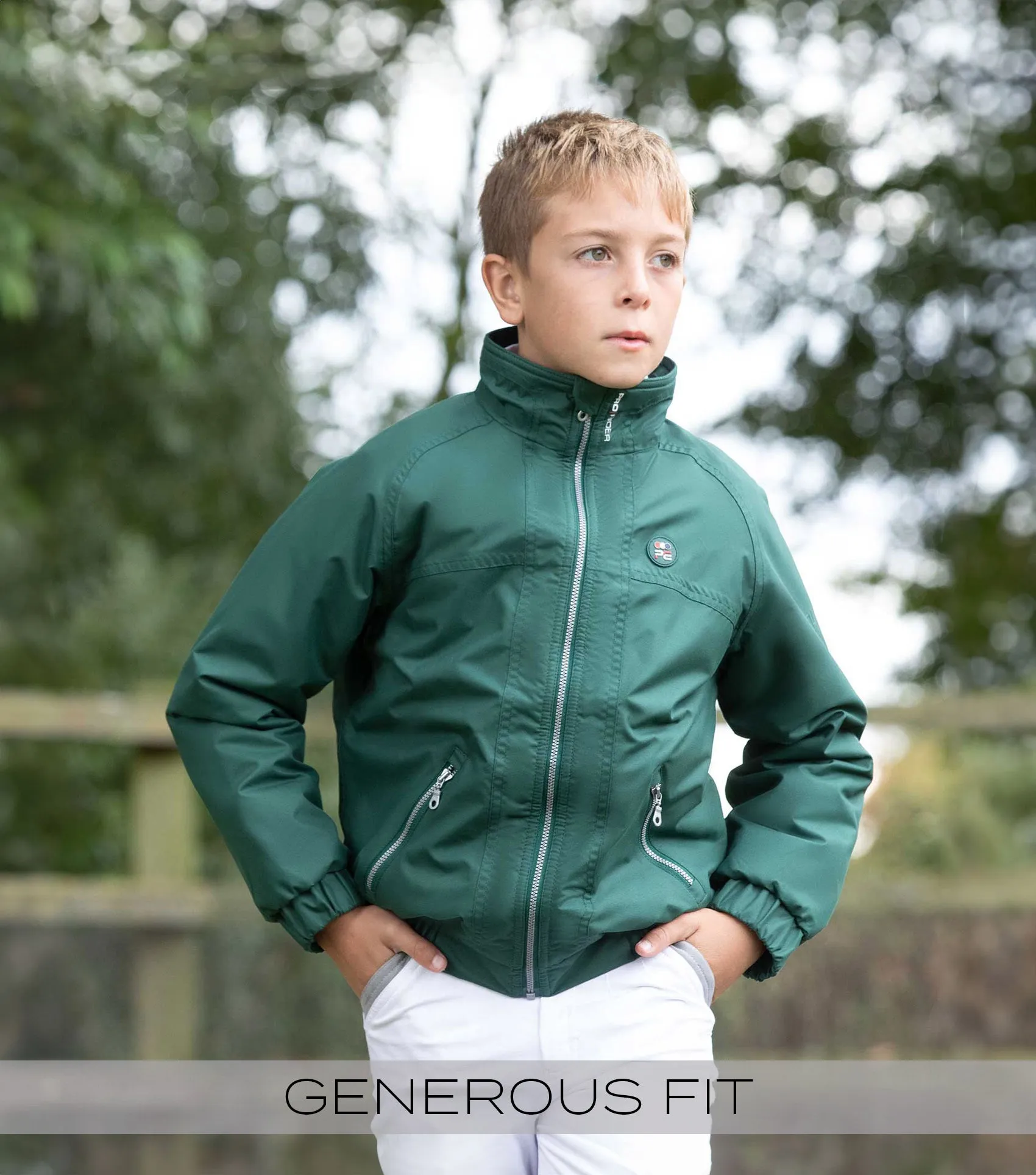 Junior Pro Rider Unisex Riding Jacket Green