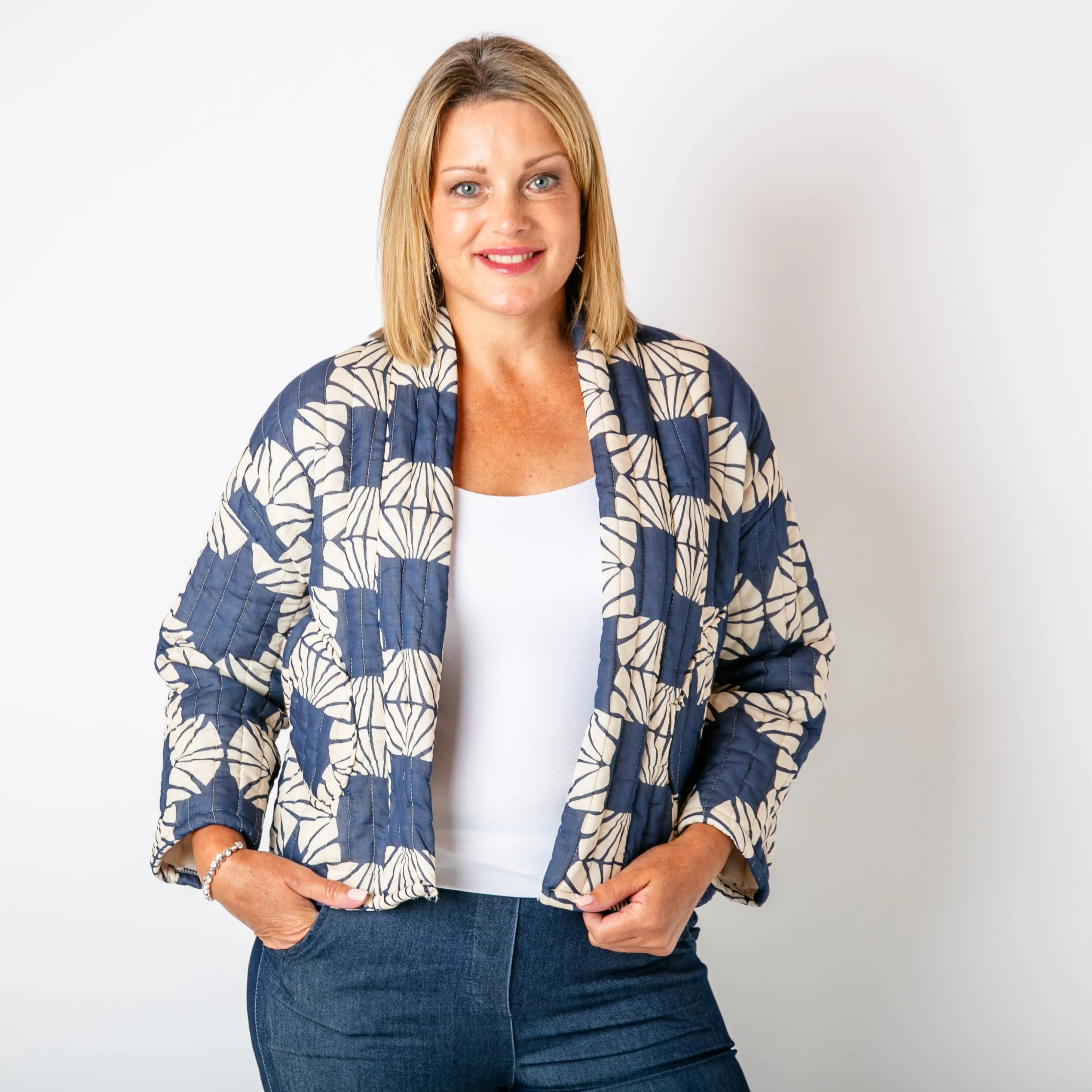 Kimono Pattern Quilted Jacket