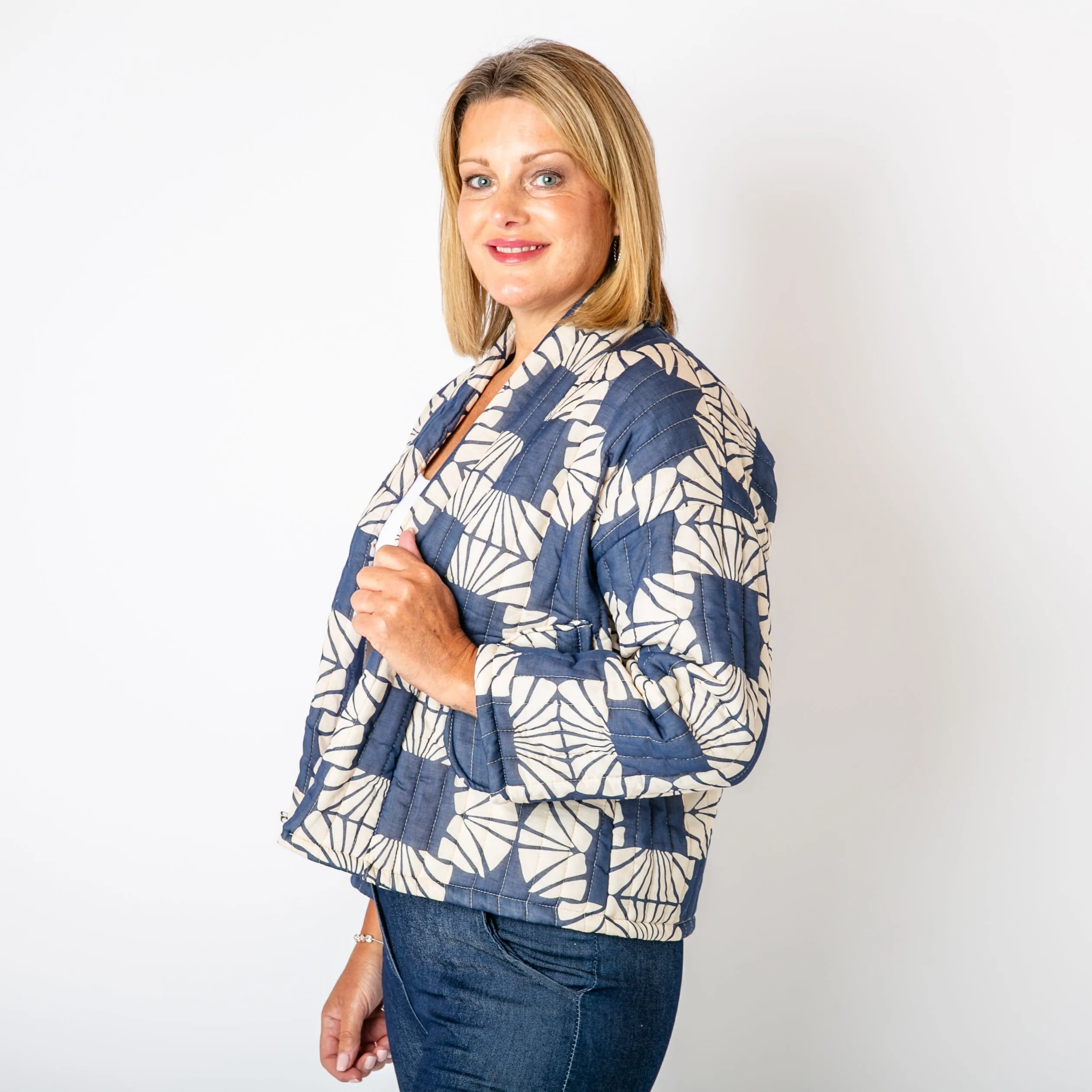 Kimono Pattern Quilted Jacket