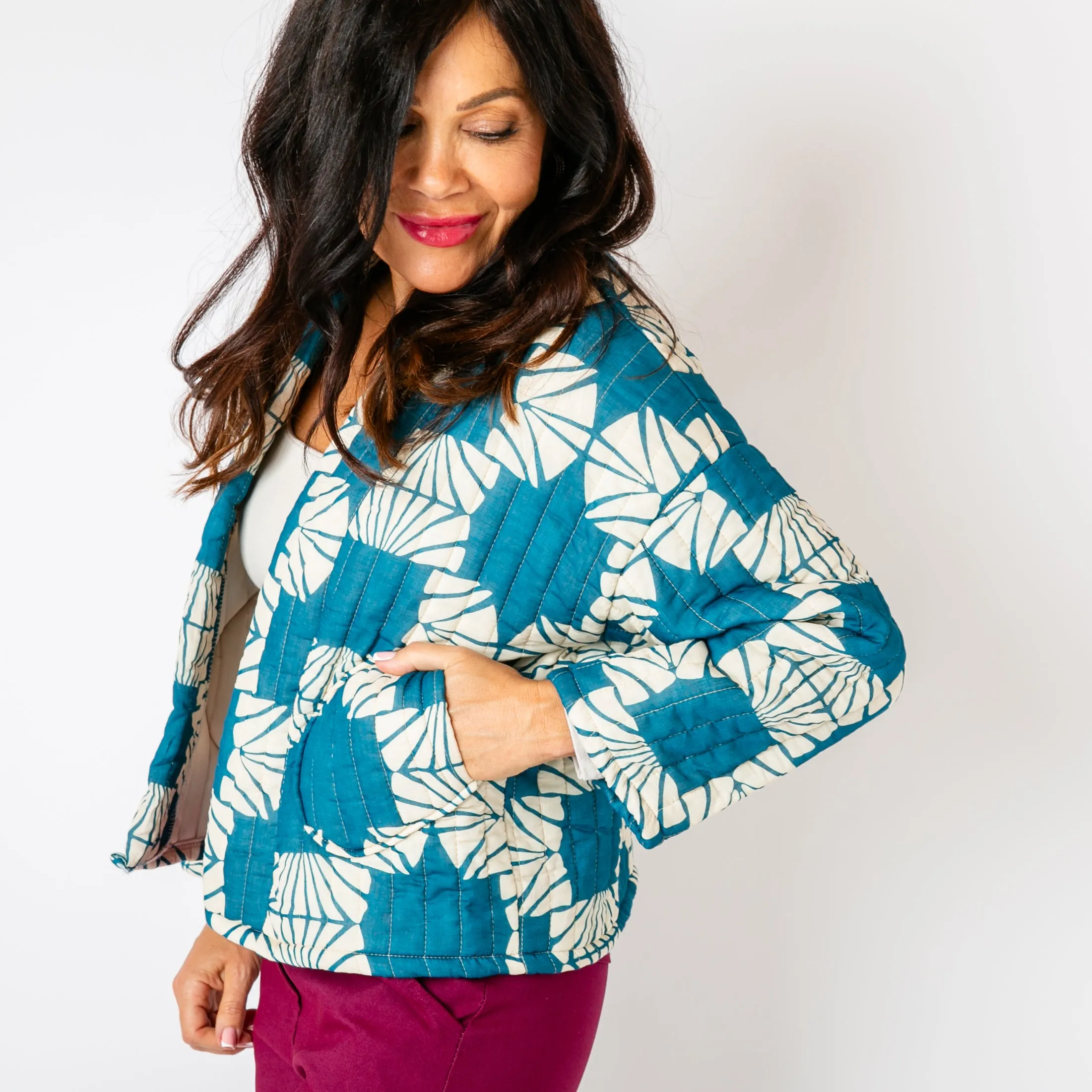 Kimono Pattern Quilted Jacket