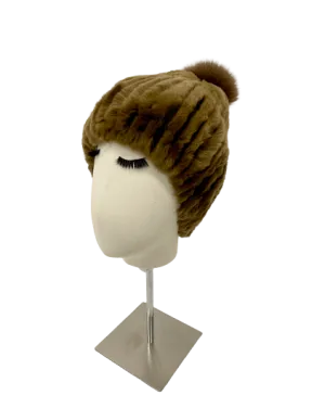 KNITTED LAPIN BEANIE BROWN