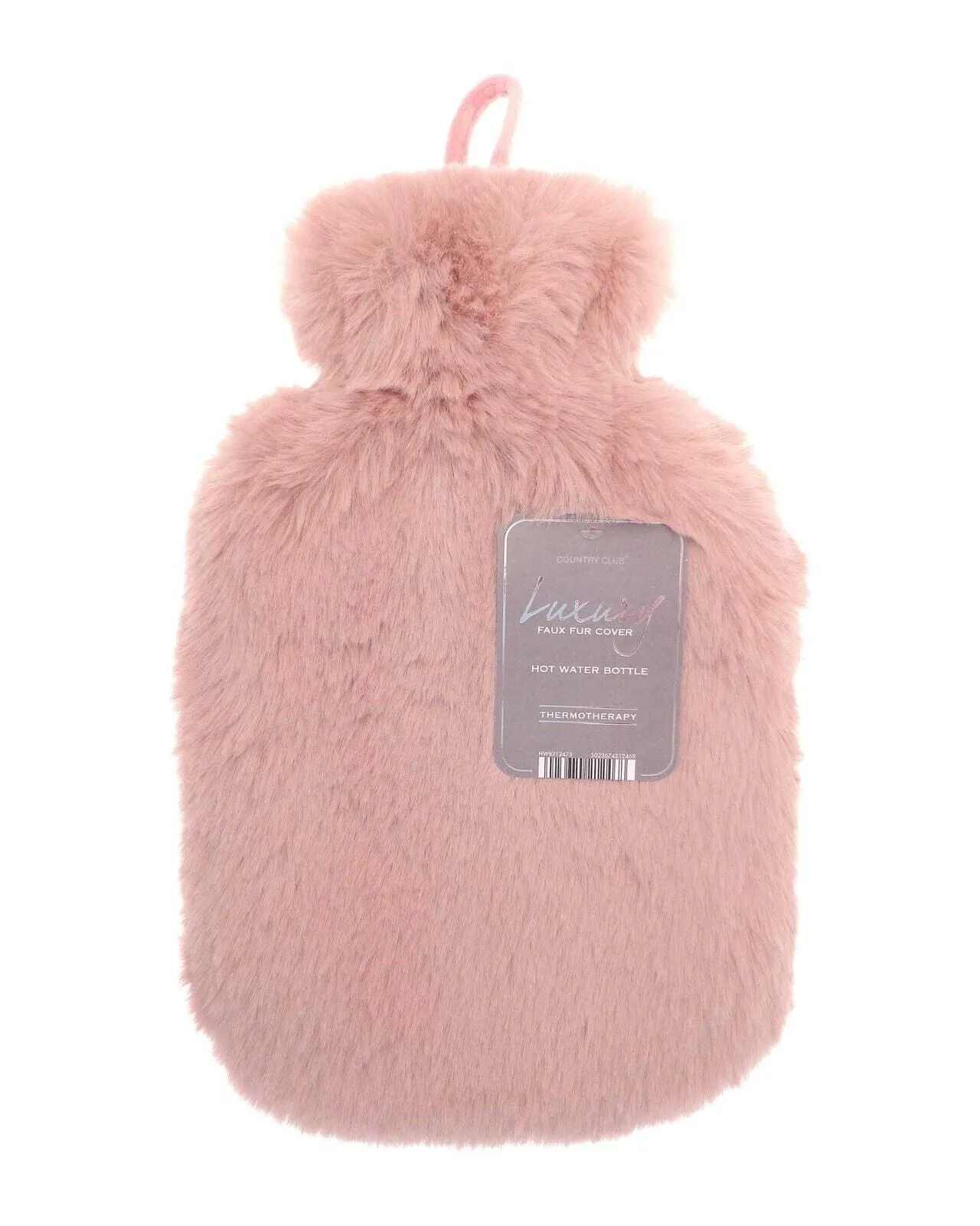 LARGE 1L NATURAL RUBBER HOT WATER BOTTLE WITH WARM KNITTED FLEECE FAUX FUR COVER