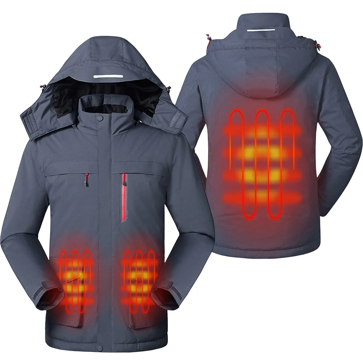 Long Waterproof Heated Trekking Jacket