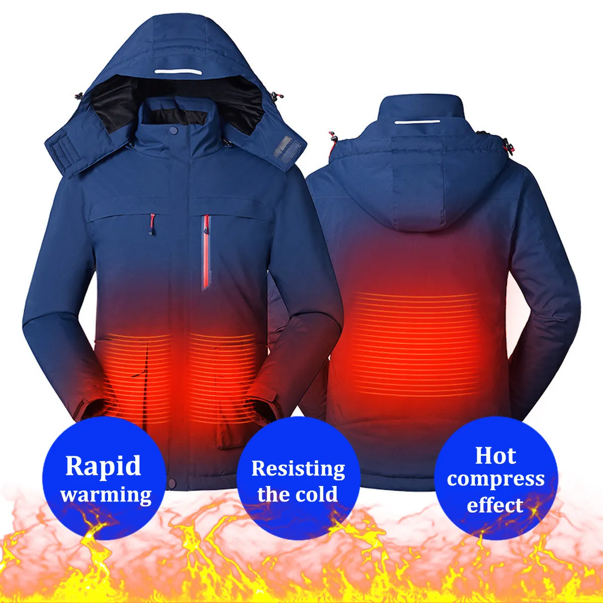 Long Waterproof Heated Trekking Jacket