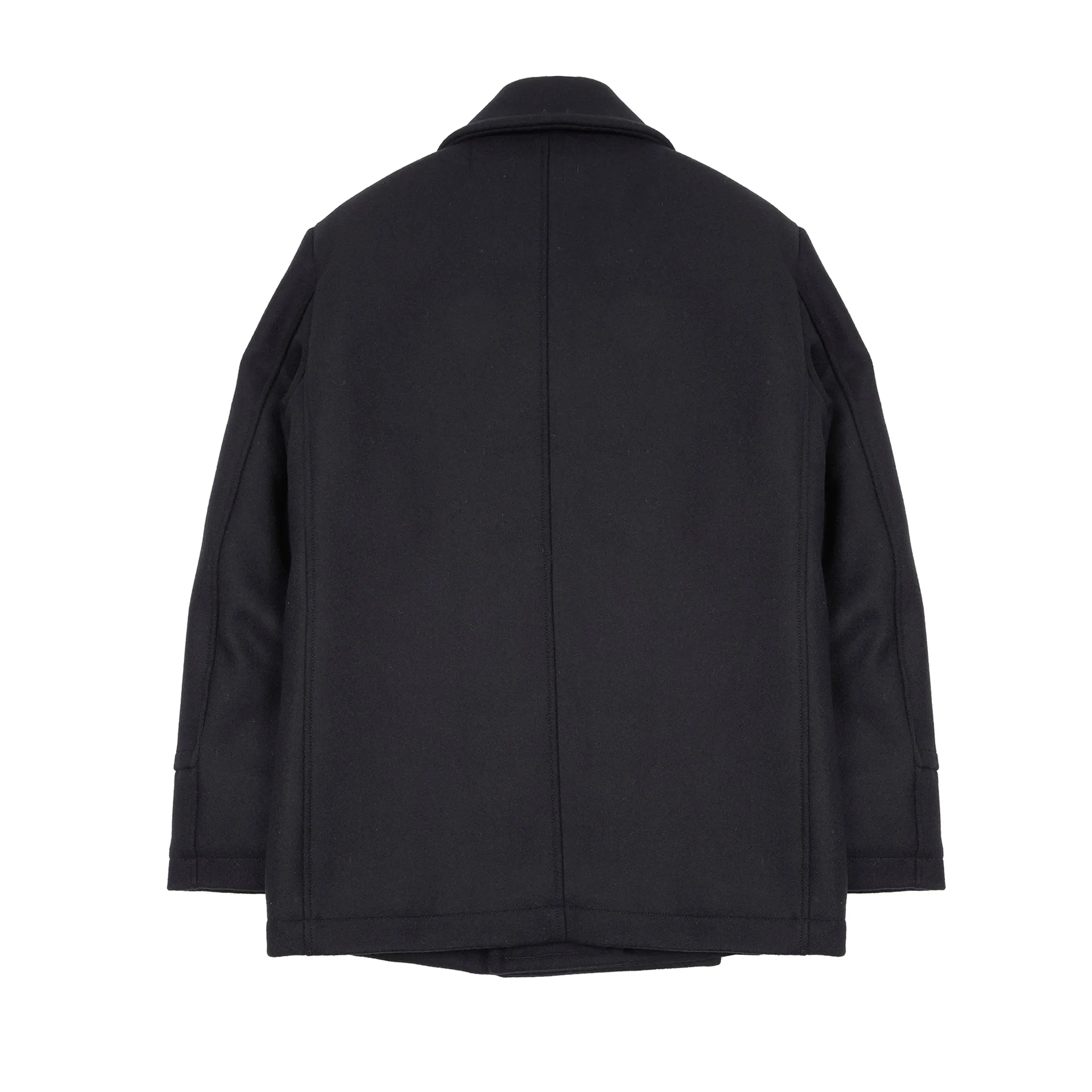 Manifattura Ceccarelli Panno Stio Wool Pea Coat in Navy