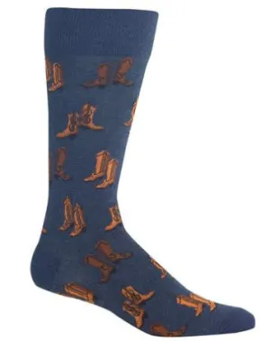 Men's Boots Crew Socks/Denim Heather