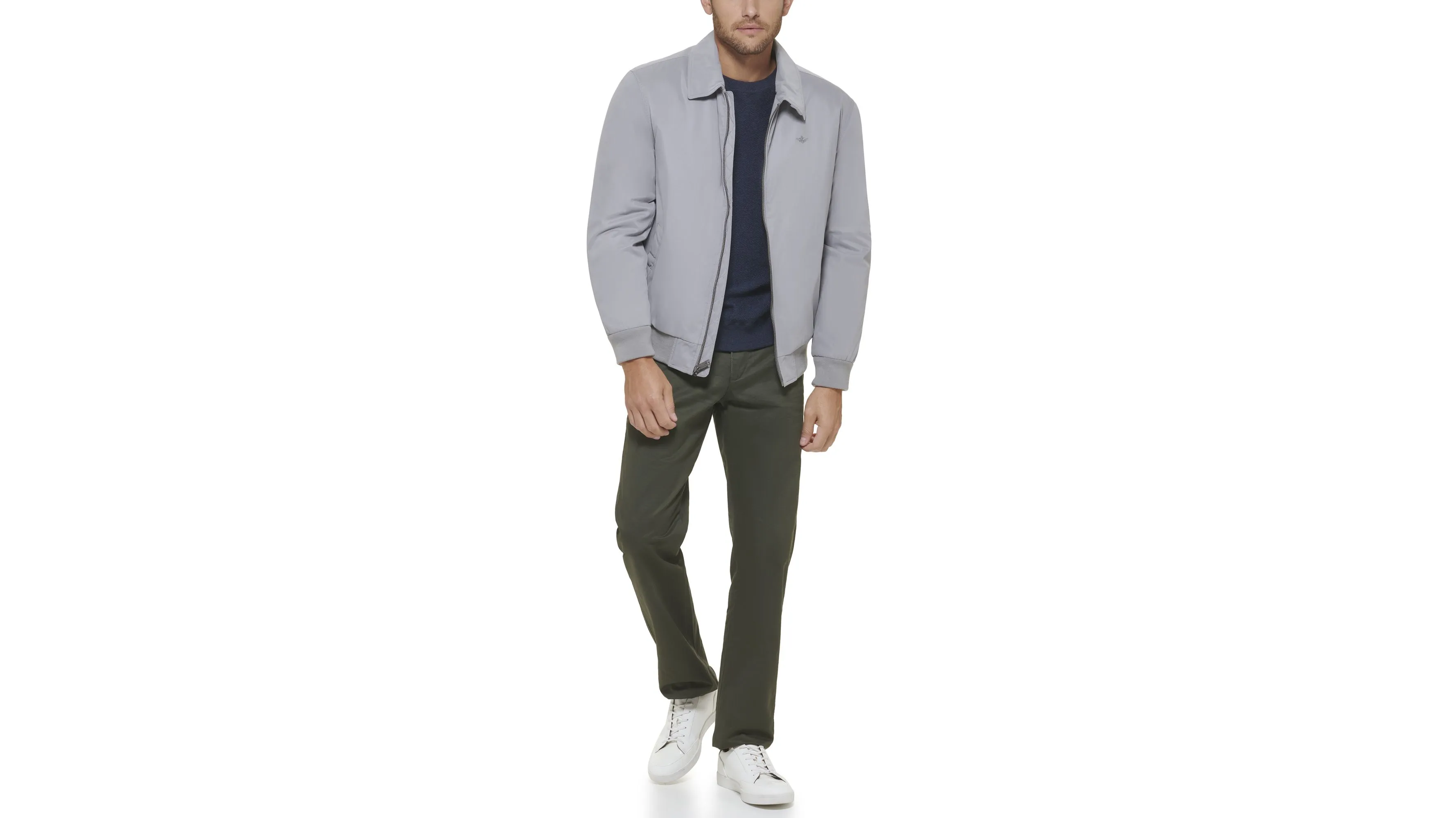 Microtwill Relaxed Laydown Collar Bomber