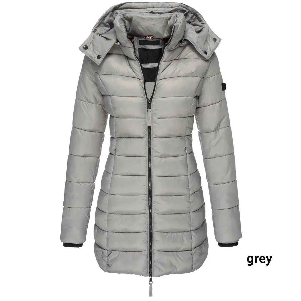 Mid-length Winter Slim-fit Cotton Padded Quilted Puffer Jacket for women