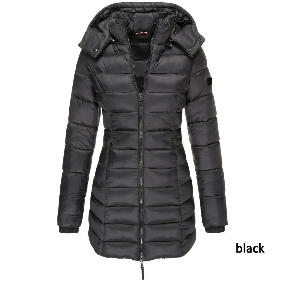 Mid-length Winter Slim-fit Cotton Padded Quilted Puffer Jacket for women