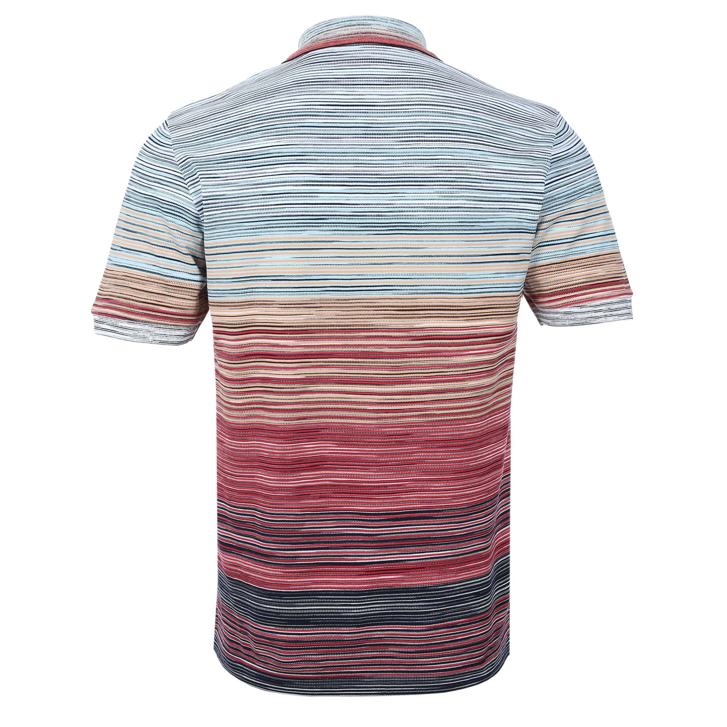 Missoni Stripe Polo Shirt in Blue, Orange & Red