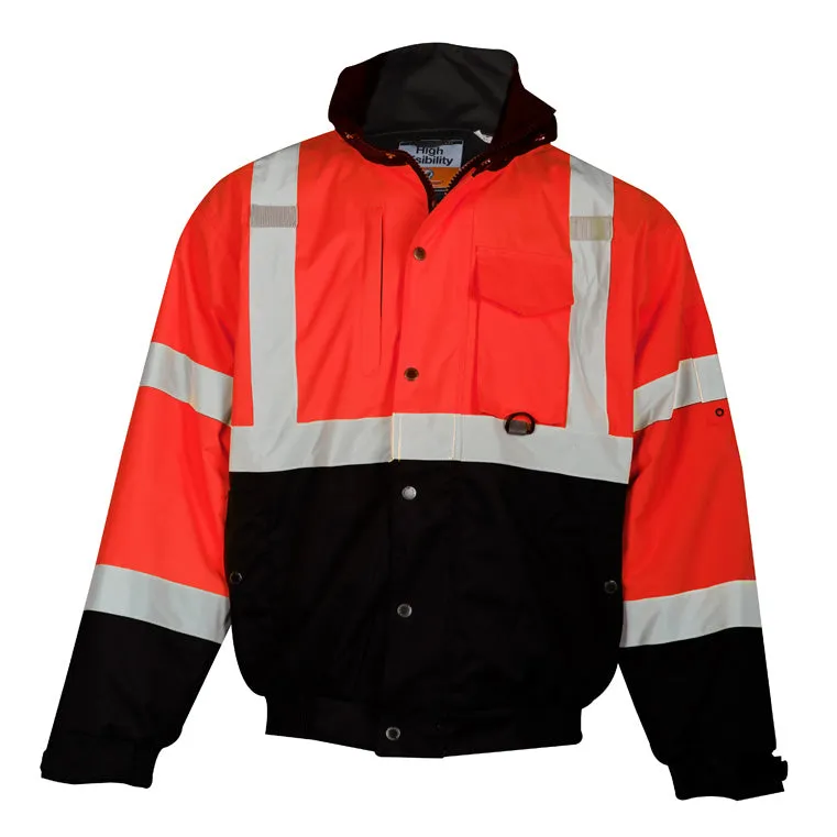 ML Kishigo JS132 Ripstop Bomber Jacket Style Fluorescent Red