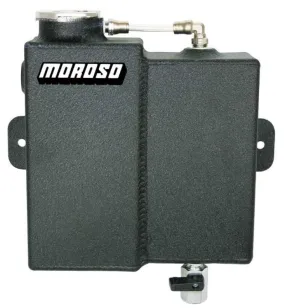 Moroso Coolant Recovery Tank - 1-1/4 Quart - 3/8 in NPT Female Inlet - 1/2 in NPT Female Outlet - Black