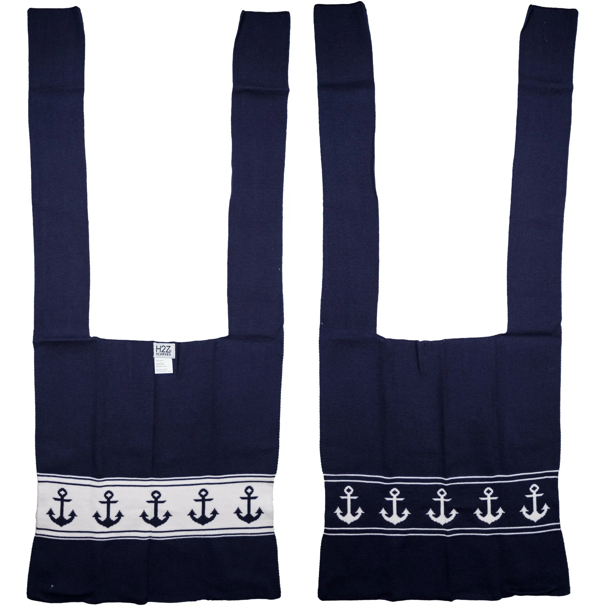 Navy Anchors 17" x 41" Faux Sweater Scarf