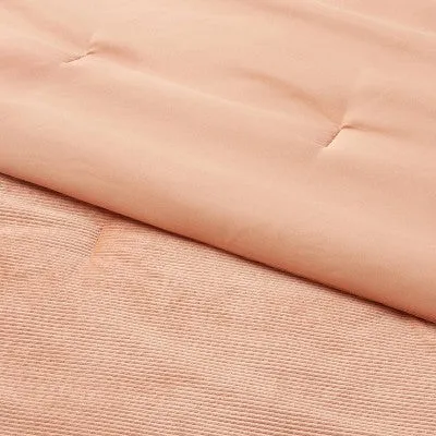 New - Twin/Twin Extra Long Corduroy Plush Comforter Copper - Room Essentials