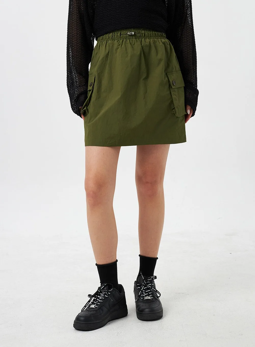 Nylon Cargo Mini Skirt CY309