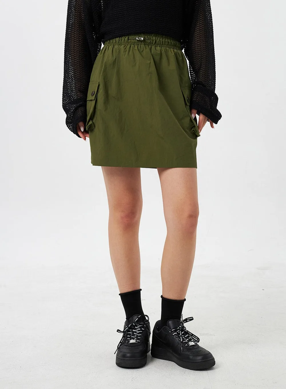 Nylon Cargo Mini Skirt CY309