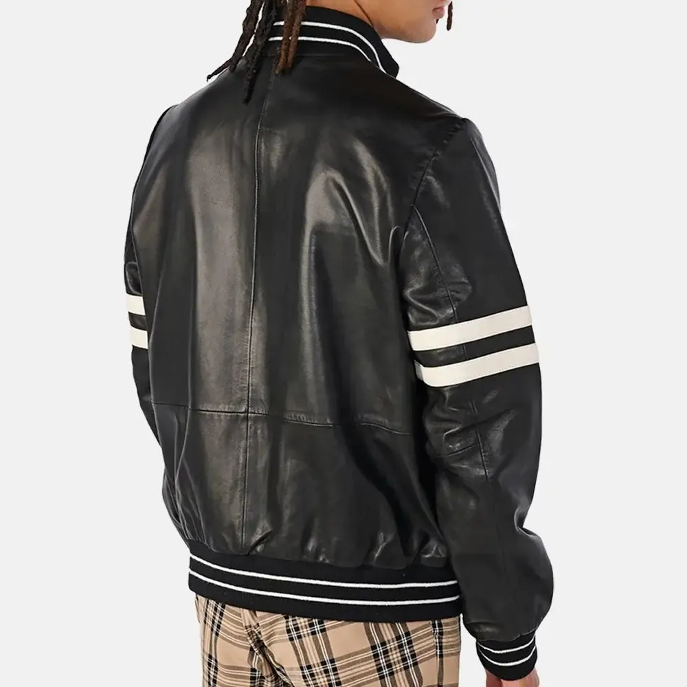 Odyssey Onyx Leather Jacket | Leather Bomber Jacket