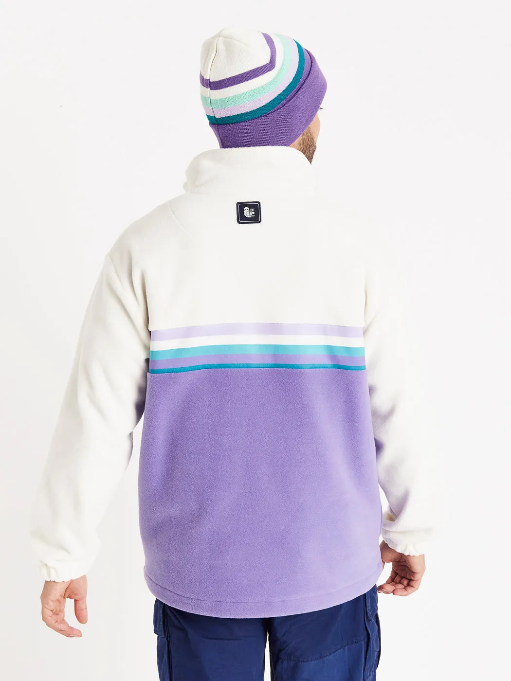 One Eighty 1/4 Zip Fleece Cream & Deep Lavender