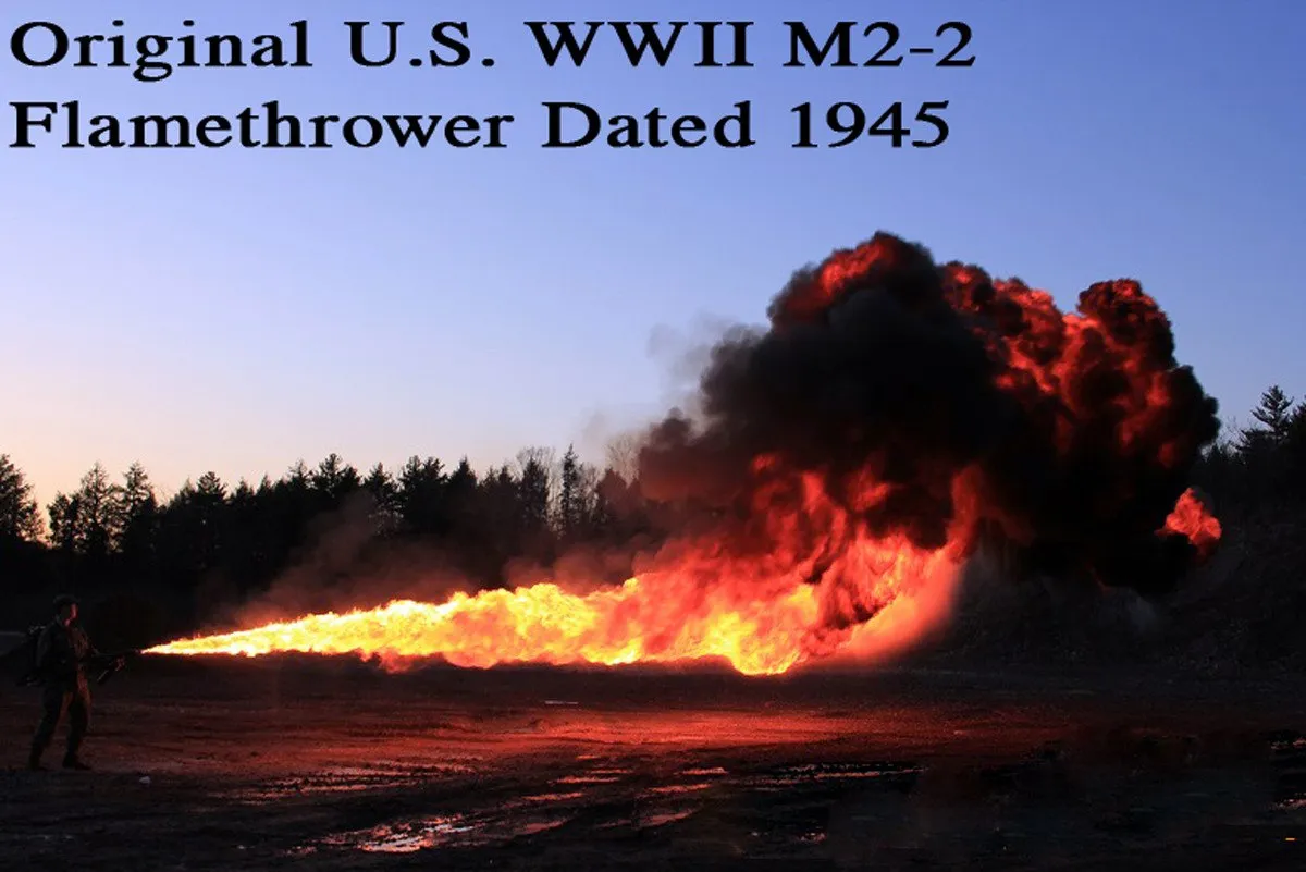 Original U.S. WWII M2-2 Flamethrower Dated 1945