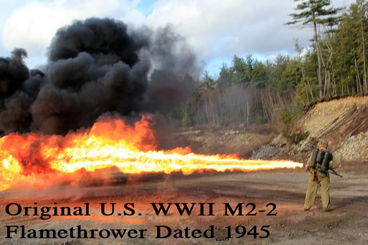 Original U.S. WWII M2-2 Flamethrower Dated 1945