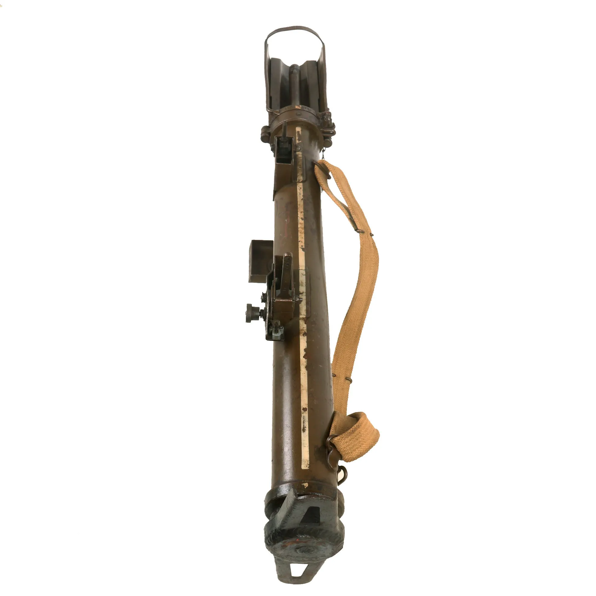 Original WWII British PIAT Anti-Tank Display Bomb Launcher Serial IC/A 90134 with Original Paint, Sling, and Monopod - Inert