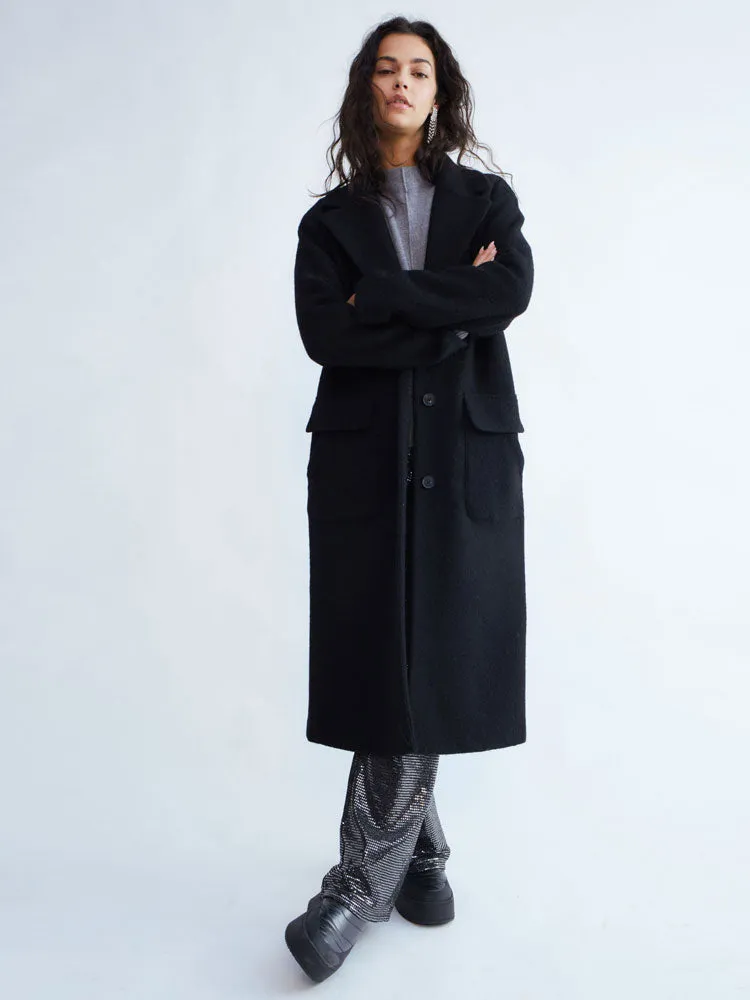 Oui Wool Coat Black