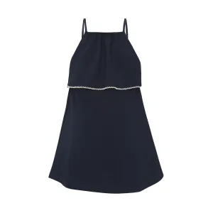 PAR Navy Ruffle Tank Dress