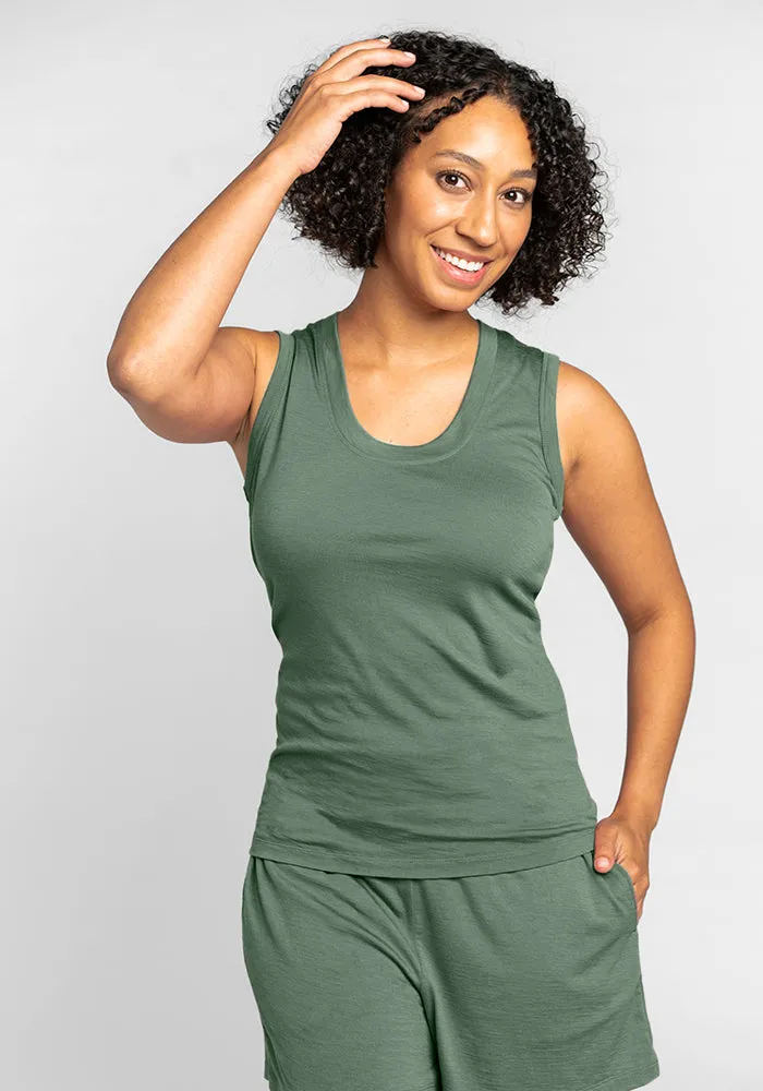 Phoebe Lounge Tank - Duck Green